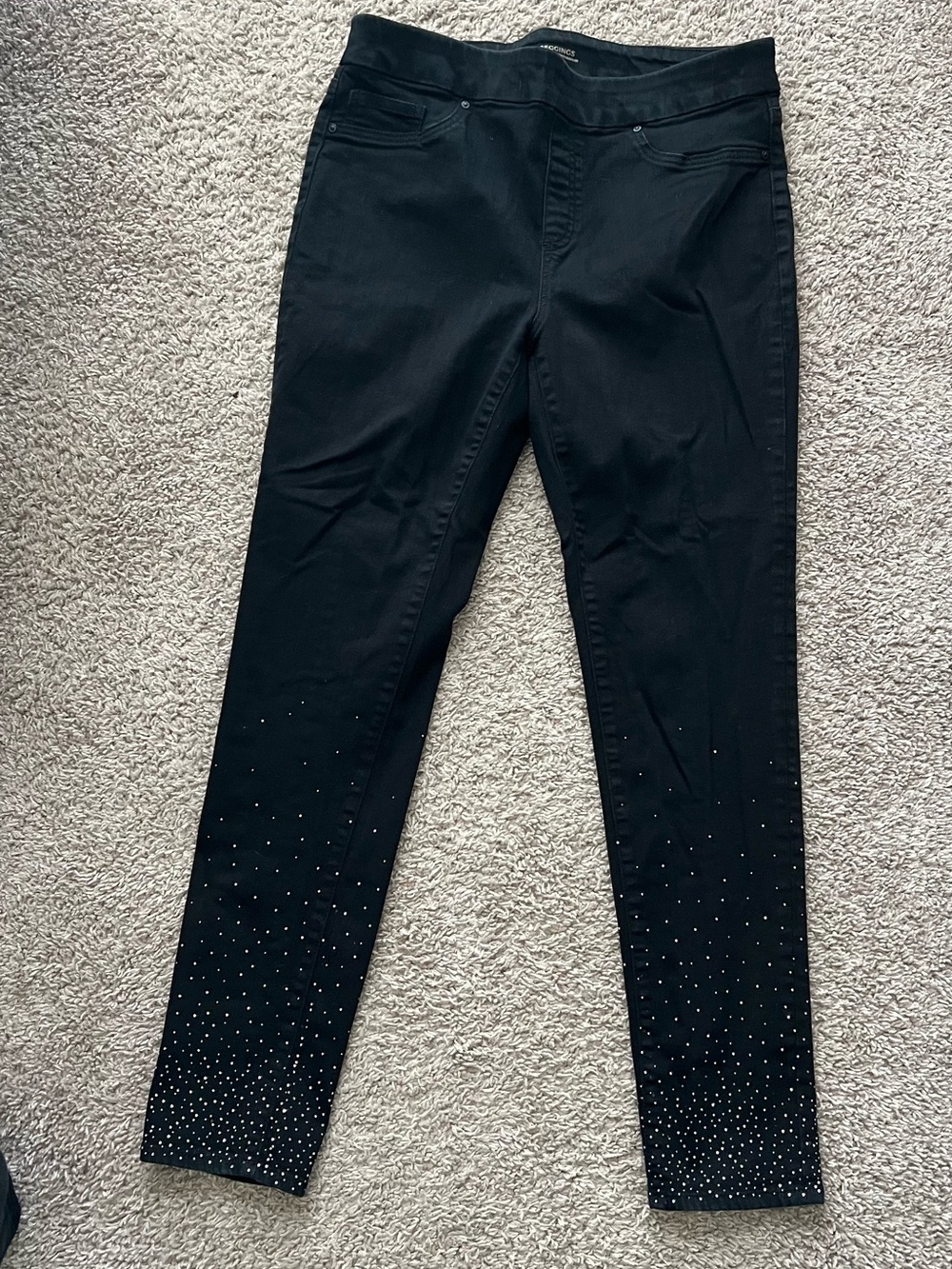Chicos Black Embellished Skinny Pants